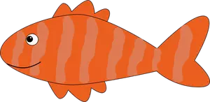 Orange randig fisk vektor illustration