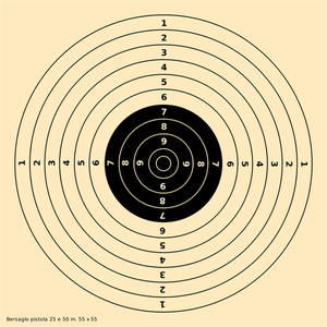 25-50m bullet shooting target vector illustration