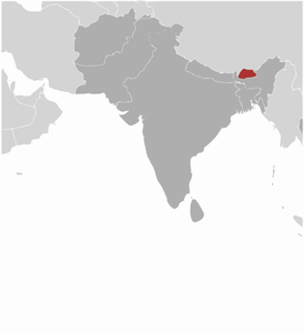 Bhutan locatie afbeelding