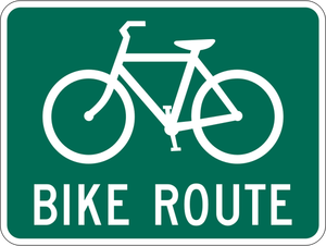 Vector illustration of bike route traffic sign
