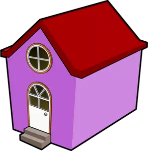 Vector tekening van paarse huisje