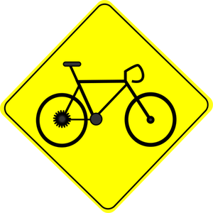 Bike crossing road sign
