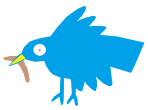 Clipart vectorial de pájaro de plumas coloreadas con una barba
