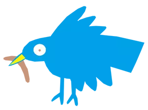 Vogel met lange snavel en staart vector illustraties