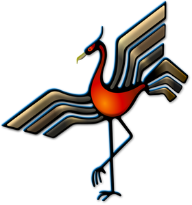 Vogel embleem vector kleurenafbeelding