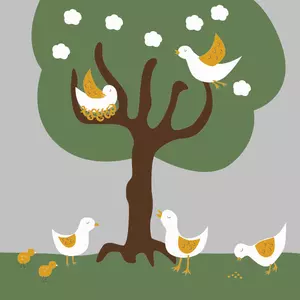 Birds and chickens vector image