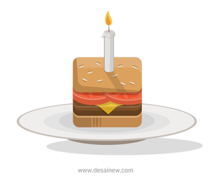 Verjaardag Hamburger vector illustraties