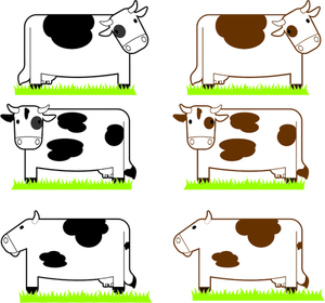 Image des vaches noires et brunes