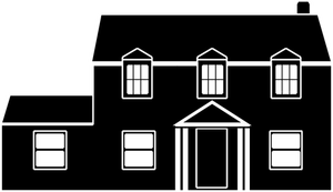 Dessin vectoriel de silhouette maison individuelle