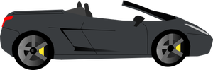 Siyah cabrio yan görünüm vektör görüntü