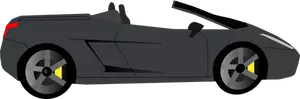 Schwarz Cabrio Seite Ansicht Vektor-Bild
