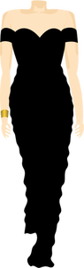En huvudlös dummy i svart klänning vektorbild