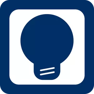 Vector graphics of blue square bulb icon