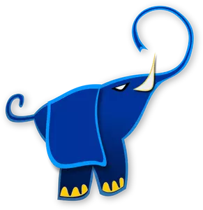 Blue abstract elephant vector drawing