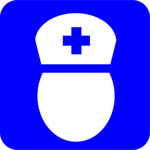 Blue nurse symbol