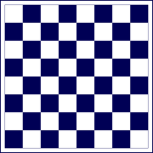 Blue chess board.