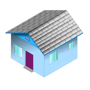 Rumah biru kecil