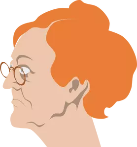 Mulher velha com óculos vetor clip art