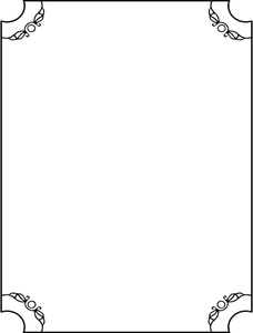 Vektorový obrázek tenká čára hranice s ozdobné rohy