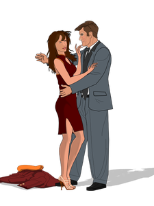 Mann und Frau umarmt Vektor-Bild