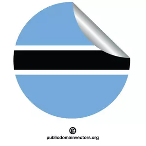 Round sticker with flag of Botswana