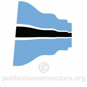 Bandiera vettoriale ondulata del Botswana