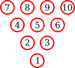 Imagem de vetor de diagrama de pinos de boliche