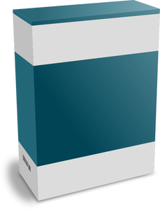 Vector image of dark green software packaging box