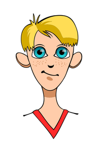 Vector illustration of flap-eared boy