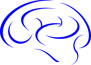 Blauwe hersenen pictogram