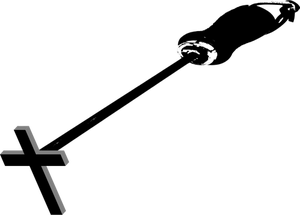 Cross branding iron vector drawing