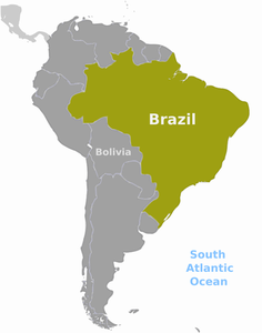 Brazil location map vector image