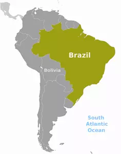 Brésil emplacement carte vector image