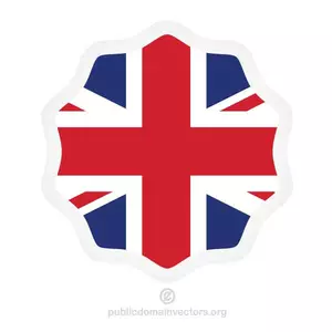 British flag in round sticker