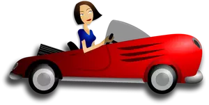 Девушка за рулем купе векторное изображение