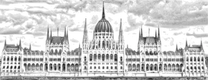 Budapest parliament building vector illutstration