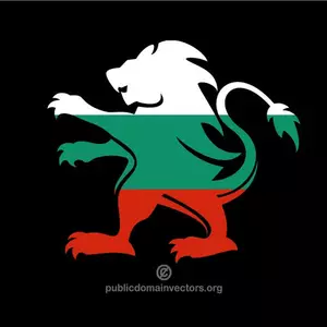 Lion with flag of Bulgaria