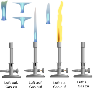 Illustration vectorielle de l'ensemble des brûleurs à gaz