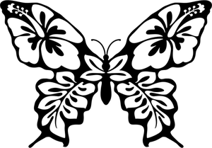 Butterfly flower line art