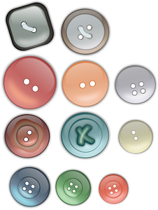Vector drawing of selection of clothing buttons