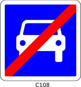 Vektorové ilustrace konec regulovaného dálnice roadsign