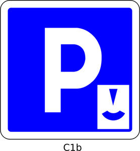 Vector afbeelding van disc gebied blauwe verkeersbord parkeren