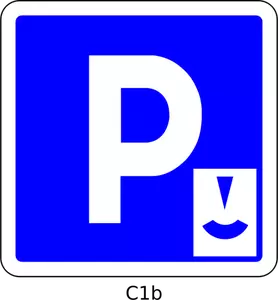 Vektorbild parkering skivan område blå vägskylt