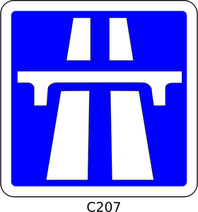 Vector drawing of start of motorway section roadsign