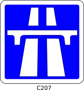 Vector de dibujo de inicio de la autopista sección roadsign