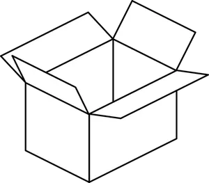 Vector image of cartoon box line art