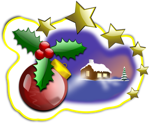Ilustración de paisaje de Navidad