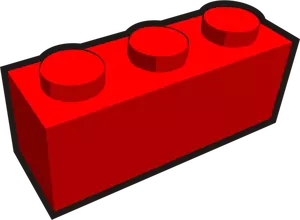 1 x 3 Kind Ziegel Element rote Vektor-ClipArt