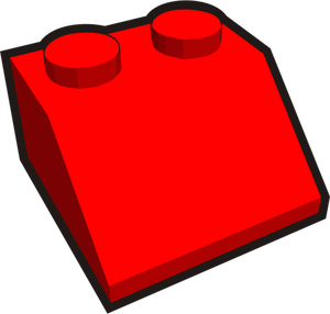 1 x 2 înclinat copil caramida elementul roşu de desen vector
