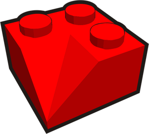 2x2 slope corner kid's brick element red vector graphics